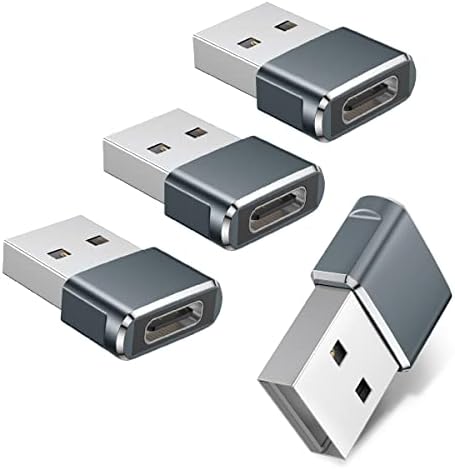 Basesailor iPhone 16 16e 15 Pro Max Car Charger Adapter 4Pack,USB to USBC Adapter Type C Female to A Male Converter for Airpods 4,Apple Watch 10/iWatch,iPhone 14 13 Plus,iPad Mini 7,Samsung Galaxy S25